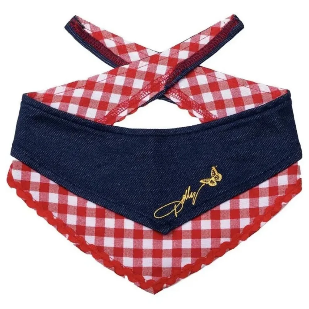 💙❤️ Doggy Parton Dog Bandana Pet Medium Large Dolly Western Denim - Picture 7 of 12